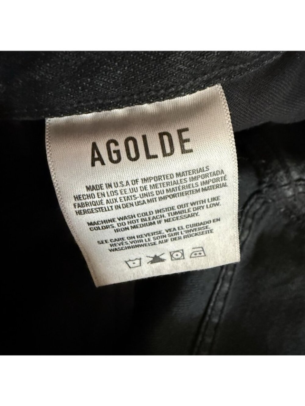 Agolde Leif Maxi Skirt Denim Front Slit Black Size 27 - Picture 5 of 10